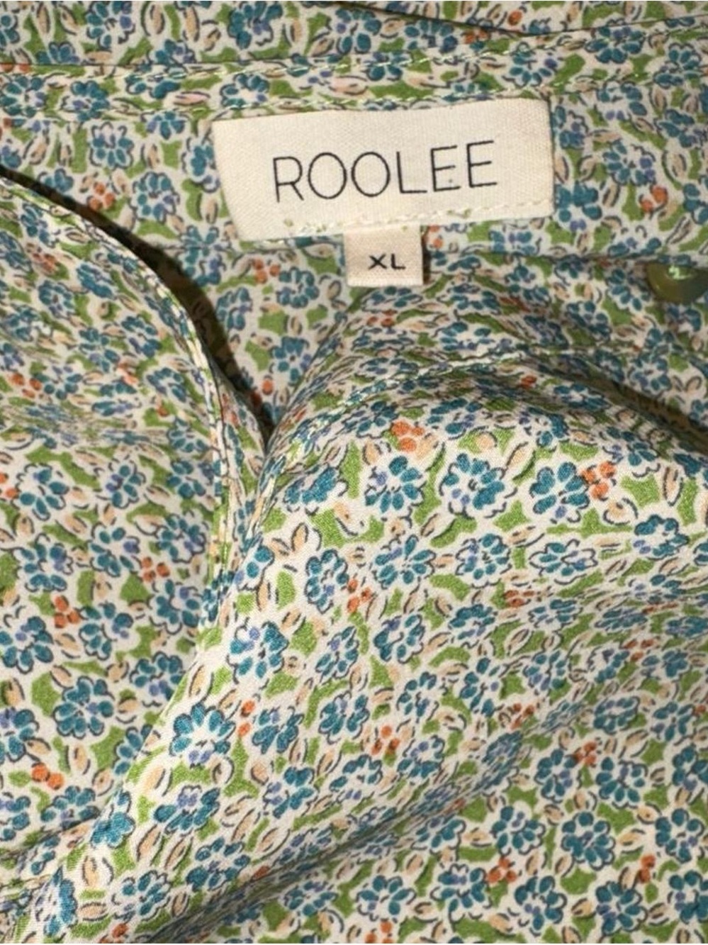 Roolee Sage Green Floral Tiered Button-Front Maxi Dress - Picture 6 of 8